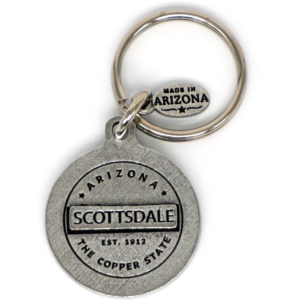 Customizable Arizona Keychain with Copper Rattle Snake Icon - 12 Options!