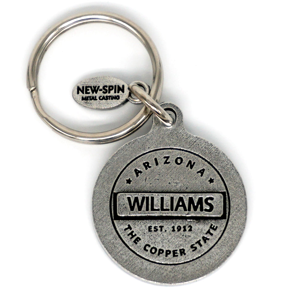 Customizable Arizona Keychain with Copper Rattle Snake Icon - 12 Options!