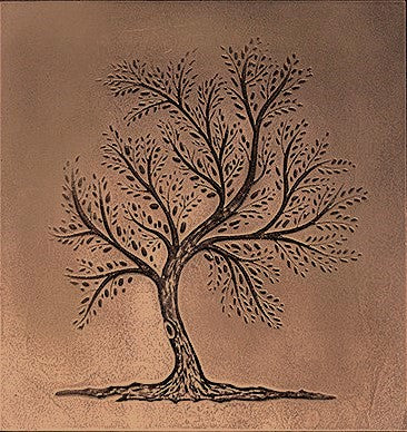 Small Tree of Life Mural in Red Bronze