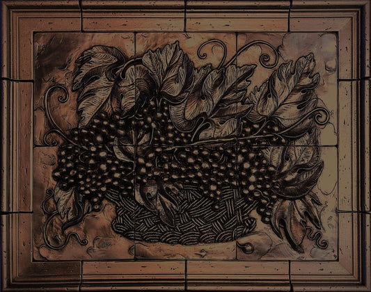 Grape Vines Mural in Oil Rubbed Bronze