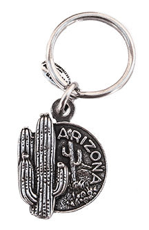 Round Arizona With Saguaro Key Chain