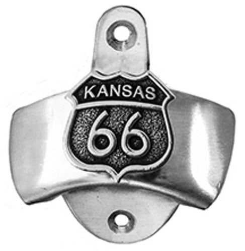 Route 66 Kansas Wall Mount Bottle Opener