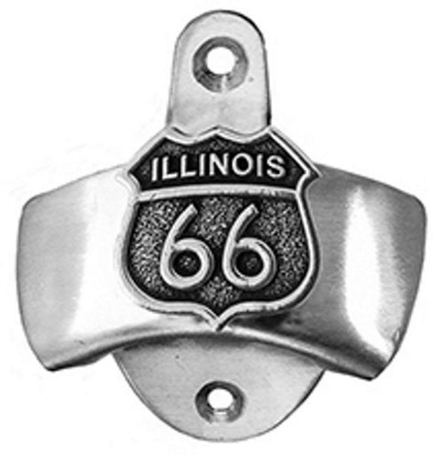 Route 66 Illinois Wall Mount Bottle Opener