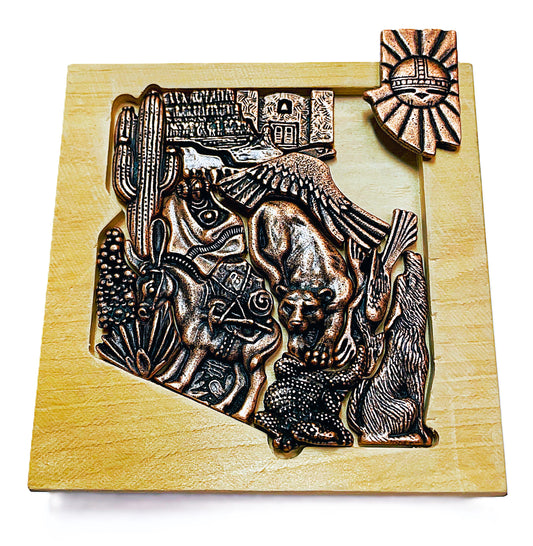 Arizona Puzzle - Antique Copper (actual mini puzzle)