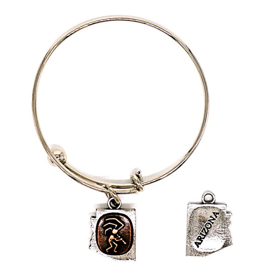 Arizona State Shaped Charm With Copper Insert, With Bracelet