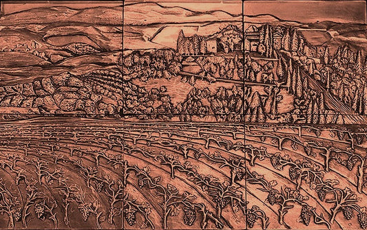 Vineyard Mural in Red Bronze