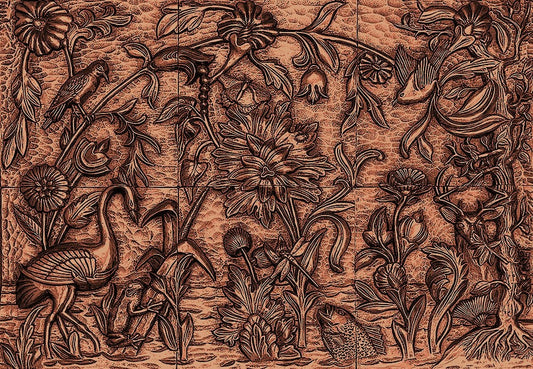 Nature Mural in Red Bronze