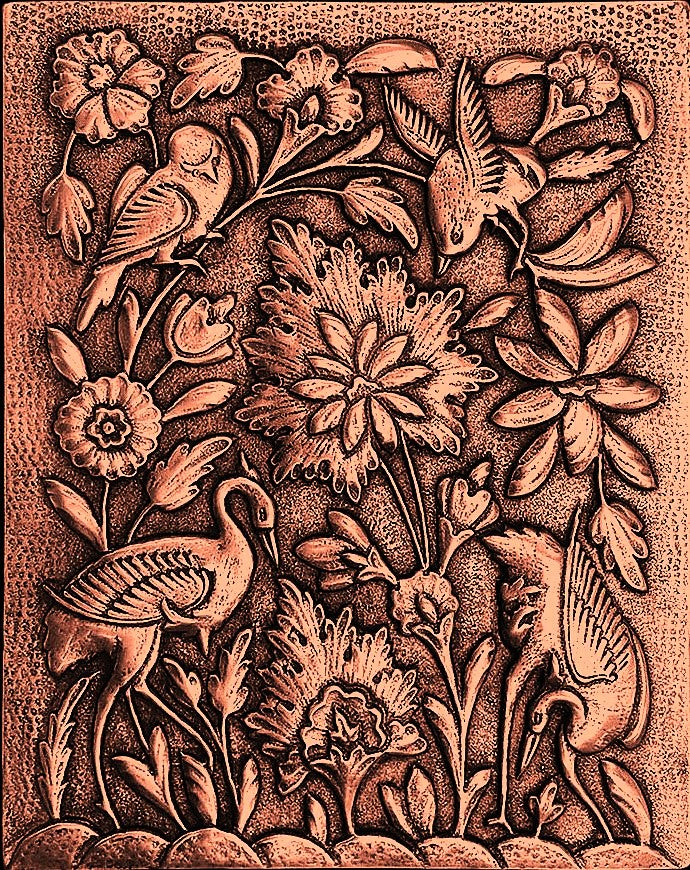 Small Nature Mural in Red Bronze