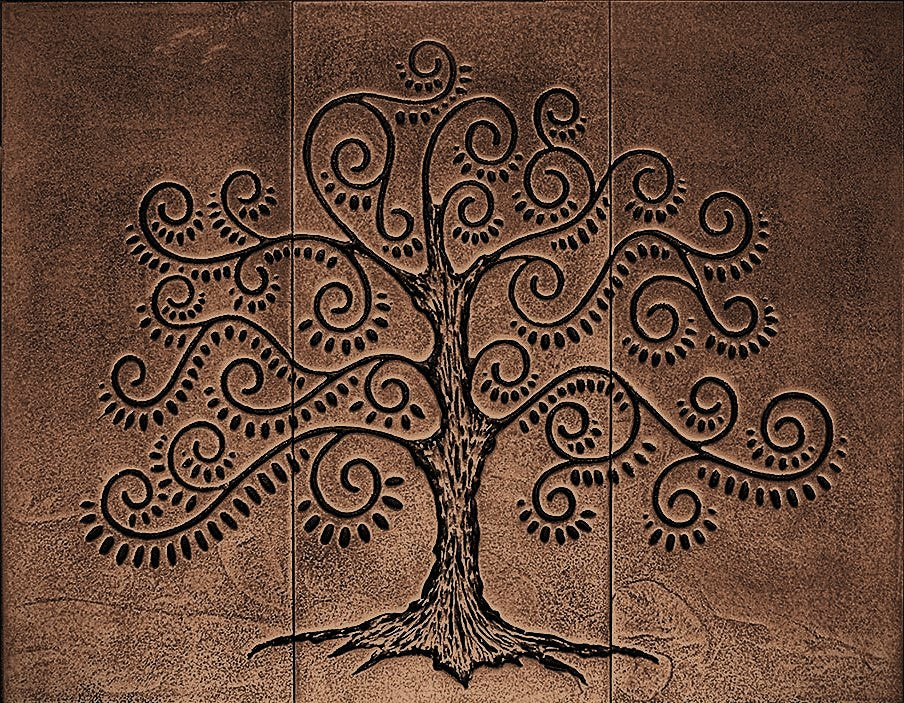 Small Tree of Life Mural in Oil Rubbed Bronze