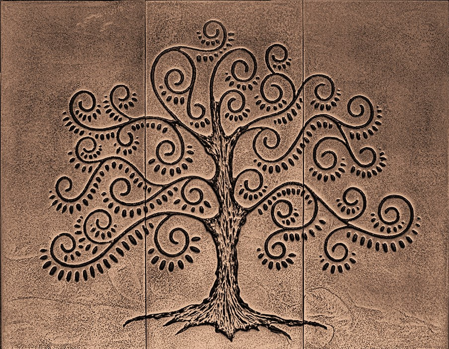 Tree of Life Mural in Red Bronze