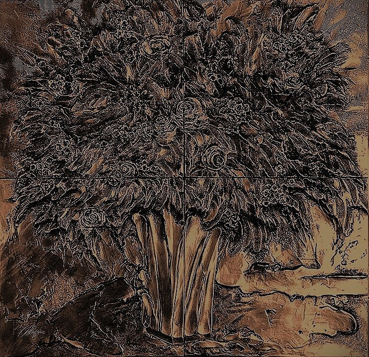 Bouquet Mural in Oil Rubbed Bronze