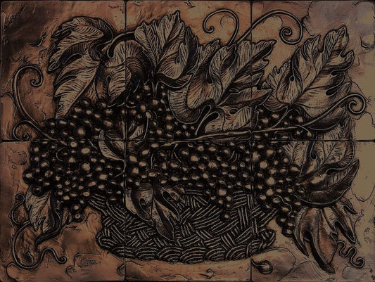 Grape Vines Mural in Oil Rubbed Bronze