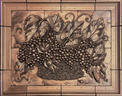 Grape Vines Mural in Red Bronze