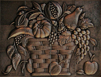 Harvest Basket Mural in Oil Rubbed Bronze