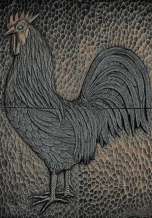 Rooster Mural in Oil Rubbed Bronze