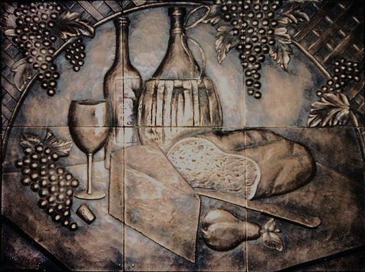 Tuscan Winery Mural in Oil Rubbed Bronze