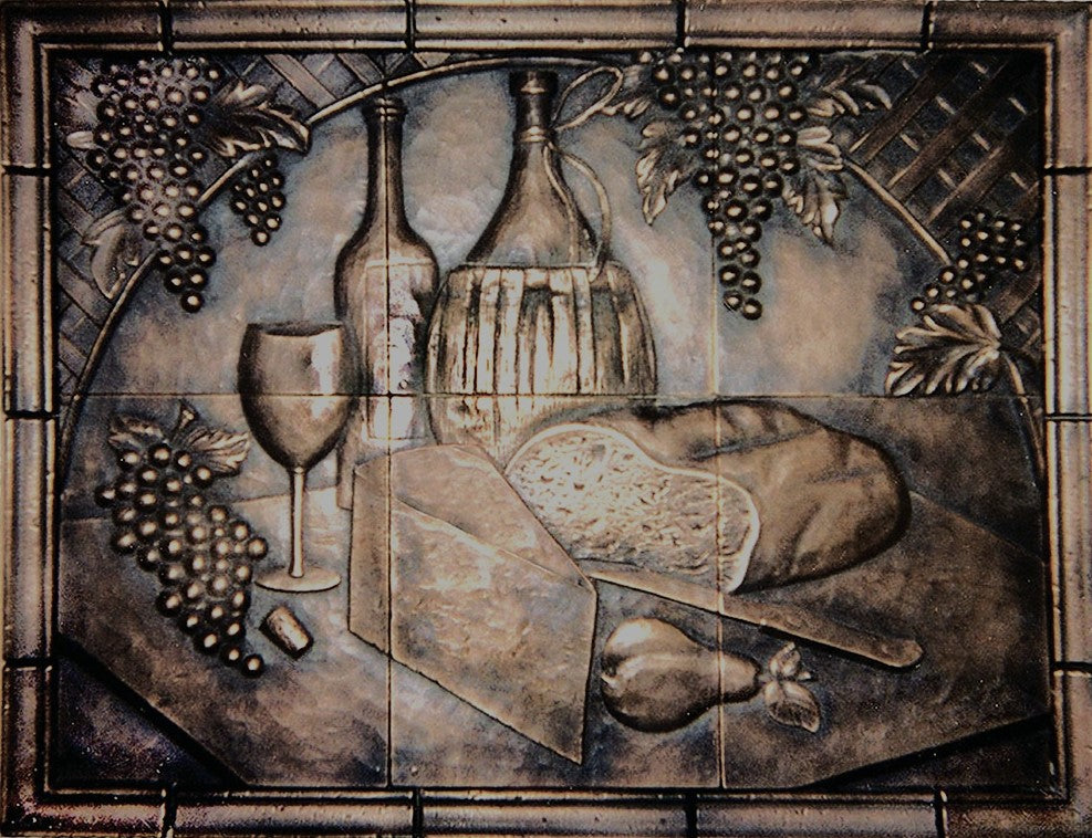 Tuscan Winery Mural in Oil Rubbed Bronze