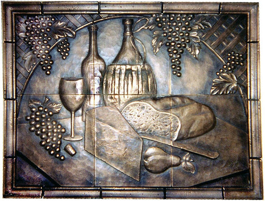 Tuscan Winery Mural in Oil Rubbed Bronze